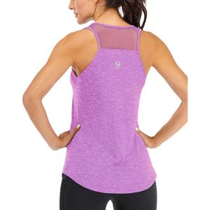 image:imageFihapyli ICTIVE Workout Tank Tops for Women Breathable Mesh Racerback Muscle Tank Backless Running ShirtsLight Purple