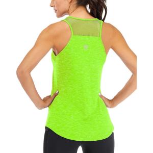 image:imageFihapyli ICTIVE Workout Tank Tops for Women Breathable Mesh Racerback Muscle Tank Backless Running ShirtsNeon Green