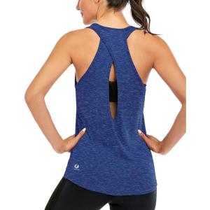 image:imageICTIVE Womens Cross Backless Workout Tops for Women Racerback Tank Tops Open Back Running Muscle Tank Yoga ShirtsDark Blue