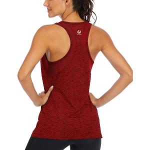 image:imageICTIVE Workout Tank Tops for Women Loose Fit Yoga Mesh Racerback Open Back Muscle ShirtsBurgundy