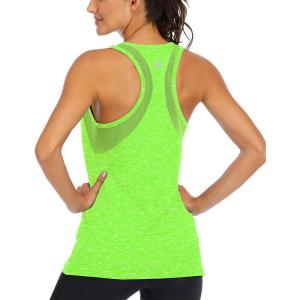 image:imageICTIVE Workout Tank Tops for Women Loose Fit Yoga Mesh Racerback Open Back Muscle ShirtsNeon Green
