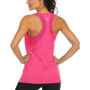 image:imageICTIVE Workout Tank Tops for Women Loose Fit Yoga Mesh Racerback Open Back Muscle ShirtsRose