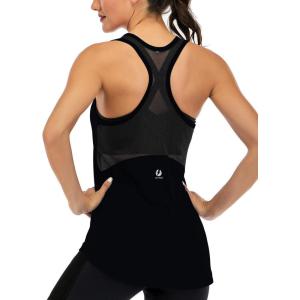 image:imageICTIVE Workout Tank Tops for Women Sleeveless Yoga Shirts for Women Mesh Racerback Muscle Tank TopsBlack