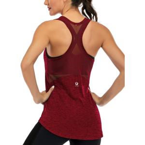 image:imageICTIVE Workout Tank Tops for Women Sleeveless Yoga Shirts for Women Mesh Racerback Muscle Tank TopsBurgundy