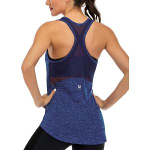 image:imageICTIVE Workout Tank Tops for Women Sleeveless Yoga Shirts for Women Mesh Racerback Muscle Tank TopsDark Blue