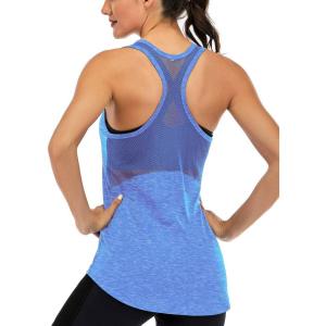 image:imageICTIVE Workout Tank Tops for Women Sleeveless Yoga Shirts for Women Mesh Racerback Muscle Tank TopsLight Blue