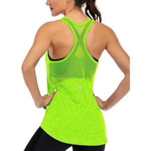 image:imageICTIVE Workout Tank Tops for Women Sleeveless Yoga Shirts for Women Mesh Racerback Muscle Tank TopsNeon Green