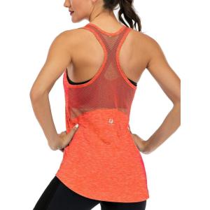 image:imageICTIVE Workout Tank Tops for Women Sleeveless Yoga Shirts for Women Mesh Racerback Muscle Tank TopsNeon Orange