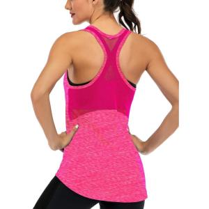 image:imageICTIVE Workout Tank Tops for Women Sleeveless Yoga Shirts for Women Mesh Racerback Muscle Tank TopsRose