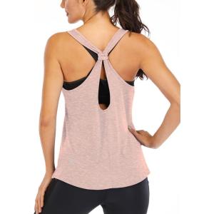 image:imageICTIVE Workout Tank Tops for Women Yoga Tops for Women Loose Fit Backless Muscle Racerback Summer Gym ShirtsApricot