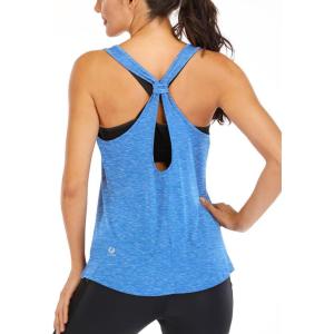 image:imageICTIVE Workout Tank Tops for Women Yoga Tops for Women Loose Fit Backless Muscle Racerback Summer Gym ShirtsLight Blue