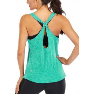 image:imageICTIVE Workout Tank Tops for Women Yoga Tops for Women Loose Fit Backless Muscle Racerback Summer Gym ShirtsLight Green