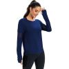 image:imageICTIVE Long Sleeve Workout Shirts for Women Loose Fit Workout Tops Running Shirts with Thumb HoleDark Blue