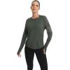 image:imageICTIVE Long Sleeve Workout Shirts for Women Loose Fit Workout Tops Running Shirts with Thumb HoleDark Gray