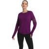 image:imageICTIVE Long Sleeve Workout Shirts for Women Loose Fit Workout Tops Running Shirts with Thumb HoleDark Purple