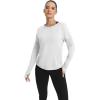 image:imageICTIVE Long Sleeve Workout Shirts for Women Loose Fit Workout Tops Running Shirts with Thumb HoleWhite