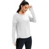 image:imageICTIVE Long Sleeve Workout Shirts for Women Loose Fit Workout Tops Running Shirts with Thumb HoleWhite