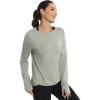 image:imageICTIVE Long Sleeve Workout Shirts for Women Loose Fit Workout Tops Running Shirts with Thumb HoleGray