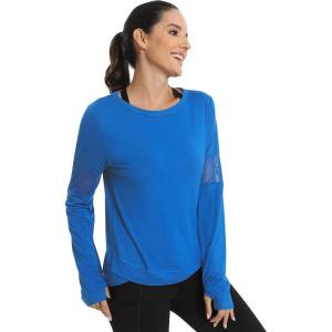 image:imageICTIVE Long Sleeve Workout Shirts for Women Loose Fit Workout Tops Running Shirts with Thumb HoleRoyal Blue