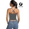 image:imageFihapyli ICTIVE Womens Longline Sports Bra Camisole Adjustable Spaghetti Strap Padded Backless Workout Yoga BraDarkgrey