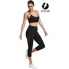 image:imageFihapyli ICTIVE Womens Y Back Racerback Sports Bra Adjustable Spaghetti Straps Scoop Neck Padded Workout Yoga BraBlack