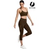 image:imageFihapyli ICTIVE Womens Y Back Racerback Sports Bra Adjustable Spaghetti Straps Scoop Neck Padded Workout Yoga BraCoffee