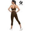 image:imageFihapyli ICTIVE Womens Y Back Racerback Sports Bra Adjustable Spaghetti Straps Scoop Neck Padded Workout Yoga BraCoffee
