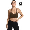 image:imageFihapyli ICTIVE Womens Y Back Racerback Sports Bra Adjustable Spaghetti Straps Scoop Neck Padded Workout Yoga BraCoffee