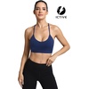 image:imageFihapyli ICTIVE Womens Y Back Racerback Sports Bra Adjustable Spaghetti Straps Scoop Neck Padded Workout Yoga BraDarkblue