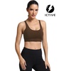image:imageICTIVE Sports Bras for Women High Impact Bust Push up Crisscross Back Workout Running BraCoffee