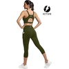 image:imageICTIVE Sports Bras for Women High Support High Impact Bust Push up Racerback Workout Running BraArmy Green