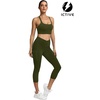 image:imageICTIVE Strappy Sports Bras for Women Criss Cross Back Racerback High Impact Padded Yoga Bras Workout Clothes for WomenArmy Green