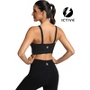 image:imageICTIVE Strappy Sports Bras for Women Criss Cross Back Racerback High Impact Padded Yoga Bras Workout Clothes for WomenBlack