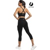 image:imageICTIVE Strappy Sports Bras for Women Criss Cross Back Racerback High Impact Padded Yoga Bras Workout Clothes for WomenBlack