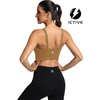 image:imageICTIVE Strappy Sports Bras for Women Criss Cross Back Racerback High Impact Padded Yoga Bras Workout Clothes for WomenKhaki