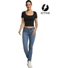 image:imageICTIVE Womens Short Sleeve T Shirts Casual Summer Basic Scoop Neck Slim Fit Work TopsBlack