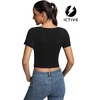 image:imageICTIVE Womens Short Sleeve T Shirts Casual Summer Basic Scoop Neck Slim Fit Work TopsBlack