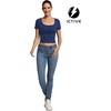 image:imageICTIVE Womens Short Sleeve T Shirts Casual Summer Basic Scoop Neck Slim Fit Work TopsDark Blue