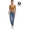image:imageICTIVE Womens Short Sleeve T Shirts Casual Summer Basic Scoop Neck Slim Fit Work TopsKhaki