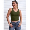 image:imageICTIVE Womens Sleeveless Racerback Tank Top Crew Neck Slim Fit Workout Casual Basic Cami ShirtsArmygreen