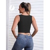 image:imageICTIVE Womens Sleeveless Racerback Tank Top Crew Neck Slim Fit Workout Casual Basic Cami ShirtsBlack