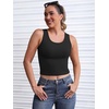 image:imageICTIVE Womens Sleeveless Racerback Tank Top Crew Neck Slim Fit Workout Casual Basic Cami ShirtsBlack