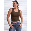 image:imageICTIVE Womens Sleeveless Racerback Tank Top Crew Neck Slim Fit Workout Casual Basic Cami ShirtsCoffee