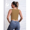 image:imageICTIVE Womens Sleeveless Racerback Tank Top Crew Neck Slim Fit Workout Casual Basic Cami ShirtsKhaki