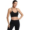 image:imageICTIVE Womens Sports Bra Camisole Adjustable Spaghetti Strap Padded Wireless Workout Yoga Crop TopBlack