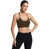 image:imageICTIVE Womens Sports Bra Camisole Adjustable Spaghetti Strap Padded Wireless Workout Yoga Crop TopCoffee