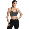 image:imageICTIVE Womens Sports Bra Camisole Adjustable Spaghetti Strap Padded Wireless Workout Yoga Crop TopDarkgrey