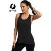 image:imageICTIVE Workout Tops for Women Sleeveless Cross Back Muscle Racerback Exercise Tank ShirtsBlack