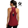 image:imageICTIVE Workout Tops for Women Sleeveless Cross Back Muscle Racerback Exercise Tank ShirtsBurgundy
