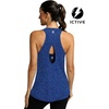image:imageICTIVE Workout Tops for Women Sleeveless Cross Back Muscle Racerback Exercise Tank ShirtsDark Blue